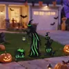 Estaca de Metal Fluorescente para Jardín de Halloween, Señal Luminosa al Aire Libre con Silueta de Bruja, Adorno de Decoración de Jardín, Exclusivamente para Ventas Transfronterizas