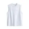 Nuevo chaleco sin mangas de estilo japonés de moda con tacto frío para hombre, corte holgado, con letras 2026 en relieve, camiseta deportiva de verano en negro