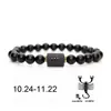 Pulsera Explosiva de Pareja de 12 Constelaciones Pulsera de Piedra Perla de Constelación Ajustable Única Pulsera de 12 Constelaciones para Hombres y Mujeres