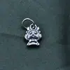 Colgante Bebé Dragón Año Animal Plata de Ley S925 Colgante Dragón Zodiacal Cuerda Trenzada de Hilo con Cuentas Hecho a Mano DIY Accesorios de Joyería de Plata