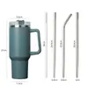 Amazon EE. UU. Taza de Coche de 40 oz con Popote Juego de Popotes de Acero Inoxidable 304 para Taza Grande de Hielo de 30 oz