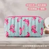 Bolsa de Maquillaje Acolchada con Estampado Nuevo Gran Capacidad Tela de Algodón Bolsa de Almacenamiento para Artículos de Tocador Bolsa de Viaje Bolsa con Cremallera Bolsa de Almacenamiento Portátil