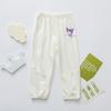 Pantalones de verano nuevos para niños antimosquitos para niños y niñas, pantalones casuales de seda helada con costuras y tira para jalar, pantalones ligeros para niños pequeños y medianos