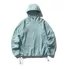 Sudadera con Capucha Suelta para Exteriores de Forro Polar Otoño e Invierno Black Fleet, Catiónica que Absorbe la Humedad, Secado Rápido, Protector Solar, Top Funcional de Manga Larga