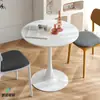 Mesa de negociação nórdica tulipa branca pequena mesa redonda simples mesa redonda sala de recepção mesa de chá com leite fabricantes de placas de rocha