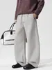 Pantalones de chándal texturizados estilo americano para hombre, corte relajado para hombre, pantalones largos casuales holgados y fluidos de pierna ancha