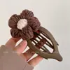 Marrón leche Otoño e Invierno Felpa Flor Pinza para el Cabello Pinza de Agarre para Mujer Cabeza Pinza de Tiburón de Pelo Pinza para el Cabello Tocado