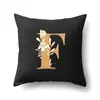 Funda de Almohada de Poliéster Decoración de Coche Hogar 26 Letras Inglesas Impresas Cojín Lumbar Funda de Almohada para Sofá QTB47