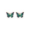 Pendientes pequeños con diseño de mariposa, exquisitos, elegantes, japoneses y coreanos, con pintura al óleo francesa, estilo Mori, sencillos y combinables.