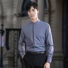 Camisa Profesional de Manga Larga Estilo Chino de Moda ol para Hombres y Mujeres Cuello Alto Reunión de Negocios Botón Oculto Ropa de Trabajo para Mujeres