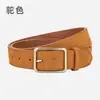 Cinturón de Gamuza Versátil de Hebilla Cuadrada Simple Estilo Coreano para Mujer Cinturón de Cuero Genuino Retro Mate de Gama Alta para Pantalones de Vestir