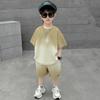 Ropa para Niños Conjunto de Verano para Niños 2026 Nuevo Estilo para Niños Pequeños Moda Veraniega Manga Corta Estilo Urbano Elegante