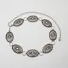 Cadena de cintura de metal con tallado de sierra de fuente transfronteriza de Amazon, cadena de falda de aleación retro, collar de cadena de incienso pequeño, decorativo, adelgazante