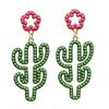 Accesorios populares de comercio electrónico transfronterizo pendientes Europa y Estados Unidos hechos a mano nuevo piña Flamenco cactus cuentas de arroz agujas para orejas