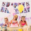 Tema Caça às Bruxas de Desenho Animado Faixa de Feliz Aniversário Guirlanda Decoração de Festa de Aniversário de Menina Arranjo Pingente