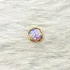Pendientes de Aleación de Titanio G23 Borde Dorado Ola Ópalo Cabezal F-136 Titanio Incrustado Ópalo Joyería para Piercing de Labio