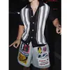 Camisa Polo Tricô Camiseta de Manga Curta Masculina Gola Lapela Listrado Vazado Estilo Old Money Seda Gelada Verão Atravessando Fronteiras Fábrica Atacado