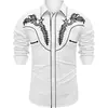 2025 Camisa Casual Masculina de Manga Longa Estilo Jeans Transfronteiriço Retrô Estampada em 3D Tamanho Plus Size Cardigan Solto