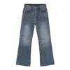 Jeans acampanados azules estilo americano nirben denim para hombre, adelgazantes, sencillos, modernos, holgados, casuales, pantalones largos versátiles