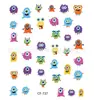 Pegatinas Calcomanías para Uñas Portátiles Panda Mariquita de Siete Estrellas Tortuguita Colección Linda Cuadrícula Completa Linda Pegatinas para Uñas DIY