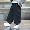 Pantalones de Trabajo para Niños de Primavera y Otoño Estilo Coreano Pantalones Casuales Sueltos Atractivos para Niños Pantalones Versátiles de Otoño Comercio Exterior