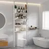 Estantería de Almacenamiento Multifuncional de Múltiples Niveles de Pie Encima del Inodoro, Adecuada para Baño y Detrás de la Lavadora, con Fuerte Capacidad de Carga