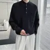 Suéter de cuello alto medio diseño para hombre popular tejido trenzado engrosado base suelta estilo perezoso top de moda ins