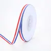 Cordão de fita listrada tricolor resistente ao desgaste fita bicolor fita têxtil de poliéster acessórios de vestuário fita colorida em estoque atacado