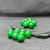 Pedras Soltas de Jadeíta Natural Pedras Redondas Verde Imperial Contas para Brincadeiras Culturais Contas de Bodhi Pulseira Colar de Contas Artesanal DIY