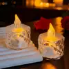 Lámpara de Velas Electrónicas de Cristal Atmósfera Ambiente Propuesta Confesión en Interiores Escena Romántica Decoración Velas de Bendición de Cumpleaños para Ofrenda a Buda