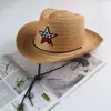 Chapéu infantil chapéu masculino proteção solar chapéu de sol Jeans Ocidental chapéu de palha de bebê estrela de cinco pontas Chapéu de menino chapéu de pescador atacado