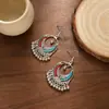 Estilo Étnico Pendientes de Borla de Plata Miao Atracciones Turísticas Accesorios de Vacaciones en Yunnan Gancho de Oreja de Campana Metálica Artística Vintage