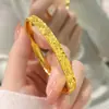 Pulseira de Flor de Cerejeira Gelo Triturado Banhada a Ouro Ouro Imitação Ouro Triturado Pulseira de Flor de Cerejeira Gelo Triturado Feminina Mesmo Estilo da Loja de Ouro