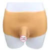 Dildo vestível, pênis simulado, para uso masculino, alongado e engrossado, para cross-dressing, calça de couro de silicone, brinquedos sexuais adultos