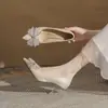 Zapatos de tacón alto estilo francés CH60-9 para mujer con lazo, zapatos de boda para novia, cómodos para el uso diario, no cansan los pies, zapatos para dama de honor