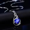 Desejo transfronteiriço moda feminina europeia e americana luxo pingente de ametista colar azul vermelho esmeralda joias atacado