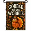 Comercio Exterior Transfronterizo Otoño Acción de Gracias Pavo Bandera de Jardín Decoración de Fiesta Festiva Bandera Colgante de Pavo de Doble Cara para Exteriores Bandera