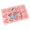 En stock de fábrica Molde de silicona para moldear chocolate, dulces, hielo con 15 cavidades, molde para gelatina con forma de corazón de 15 celdas