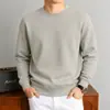 Sudadera con cuello redondo de peso pesado transfronteriza para hombre, nueva moda casual de primavera y otoño, color liso, manga larga, capa base, sudadera para hombre, personalizable
