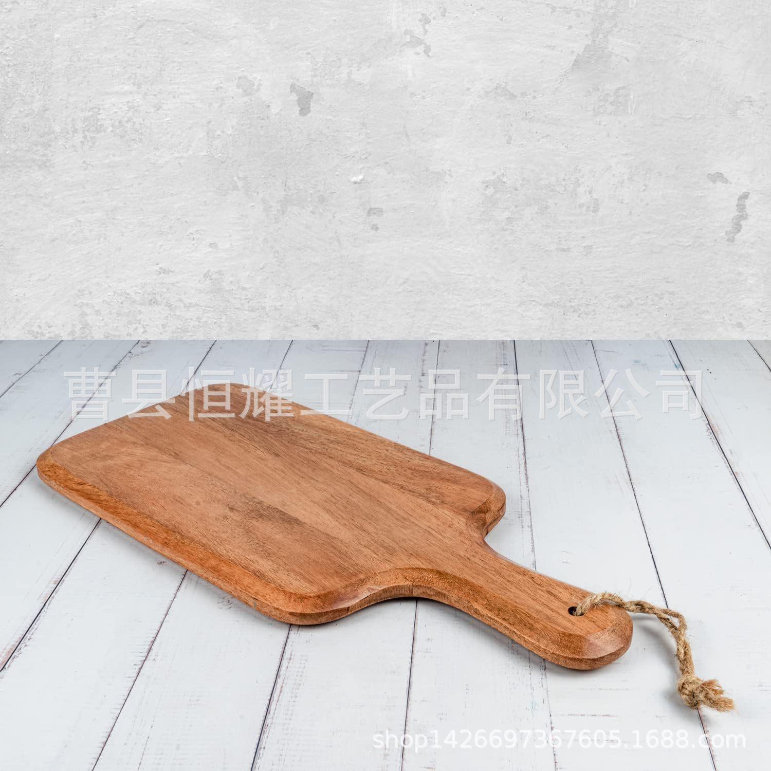 相思木砧板 便携家用牛排面包板案板 带手柄双面辅食板水果托盘