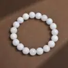Pulsera de Placa de Jade Blanco Natural Bodhi Tamaño Grande Pulsera para Jugar Bodhi Enrollada en el Dedo Cuentas de Buda Suaves Nivel de Colección Juego Literario para Hombres y Mujeres