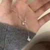 Collar Cuadrado Texturizado para Mujer Cadena para Clavícula de Alto Nivel Sensación de Lujo Ligero Diseño de Nicho Regalo de San Valentín para Novia Sensación Fría y Distante