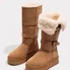 Botas de nieve cálidas de estilo noreste, de caña alta para mujer, nueva colección de invierno 2026, con forro de felpa añadido y material engrosado, de longitud media, diseño versátil y zapatos de algodón con suela gruesa