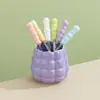 Tarro de Almacenamiento de Cerámica Estilo Tiktok Estilo Dopamina con Asa Gruesa de Cerámica y Juego de Tenedor y Cuchara de Acero Inoxidable Venta al por Mayor