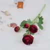 Trasplante de Cabello Artificial para Boda Flor Artificial de Loto de 5 Cabezas Decoración de Mesa para Sala de Estar Flor Falsa de Seda Flor Artificial de Camelia Flockada