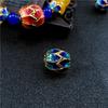 Cloisonne Bucket Beads diy Handmade Ágata Amber Beeswax Pulseira Joias Jade Pure Copper Jingtai Queimado Azul Acessórios