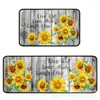 Alfombrilla de Cocina de Terciopelo de Cristal de Girasol Amazon Transfronteriza Felpudo para Puerta de Entrada Felpudo Impreso Alfombra de Piso Larga de Dos Piezas