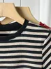Camiseta Rayada de Cuello Redondo con Bloques de Color Vintage para Mujer, Nueva Elegante Camiseta Básica de Manga Corta Verano 2026