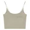 Camisola sin costuras transfronteriza de seda helada con copas incorporadas, top corto para mujer