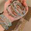 Pulsera de malla de cristal con cuentas estilo francés minimalista, un diseño moderno y chic para el uso diario, una pieza de joyería única y discreta con un toque de lujo